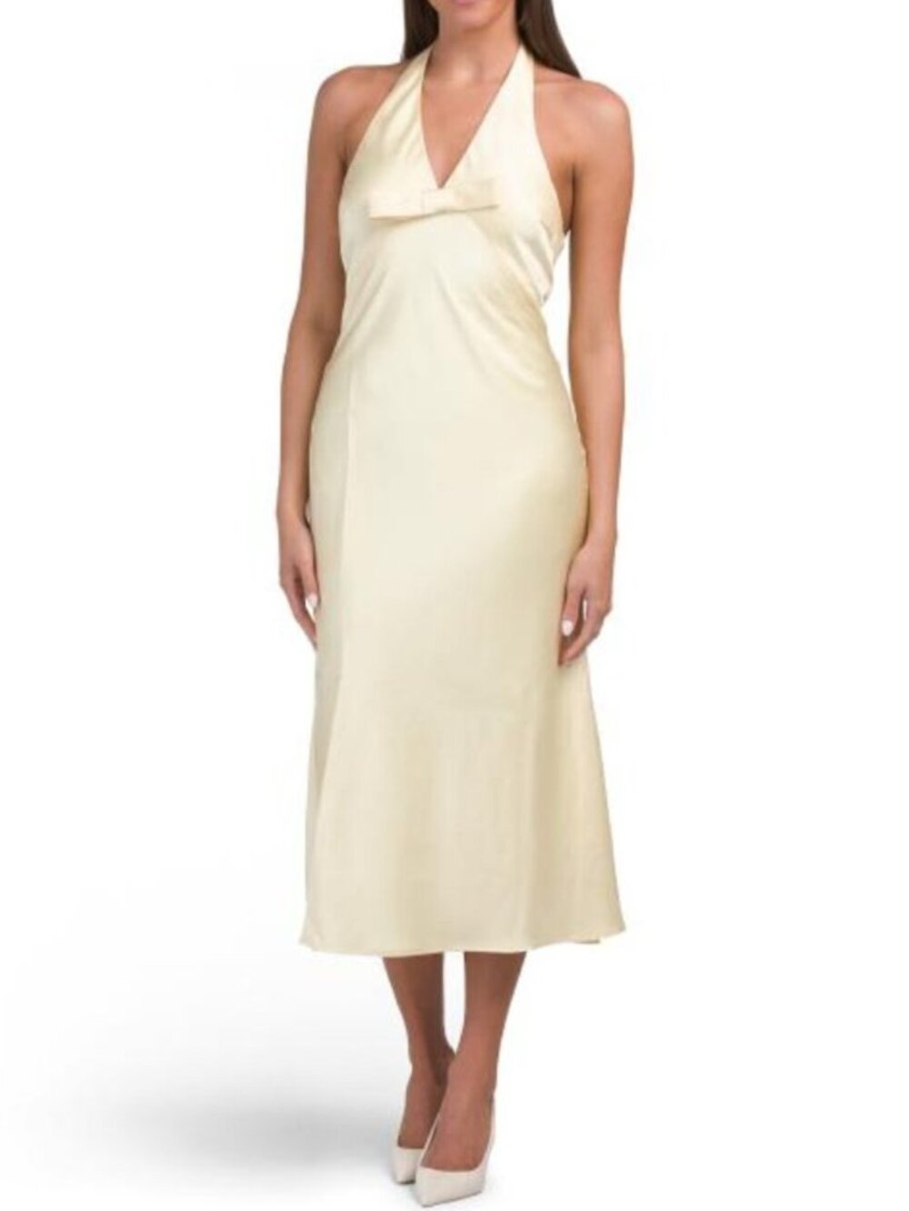 ENDLESS ROSE V-neck Satin Dress